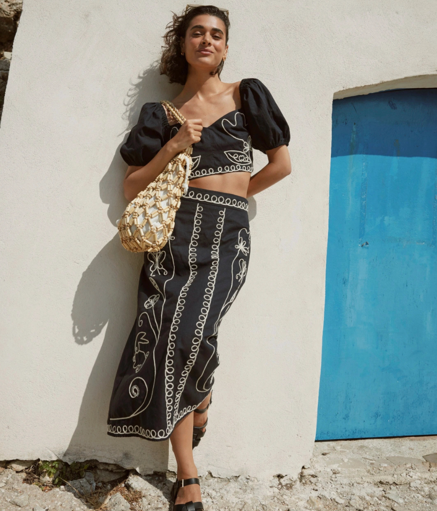 Cleobella Sorina Midi Skirt- Black