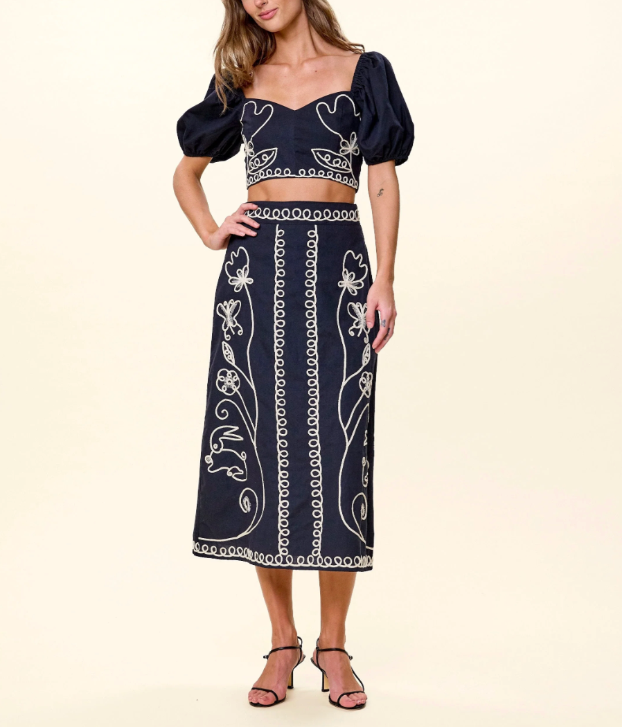 Cleobella Sorina Midi Skirt- Black