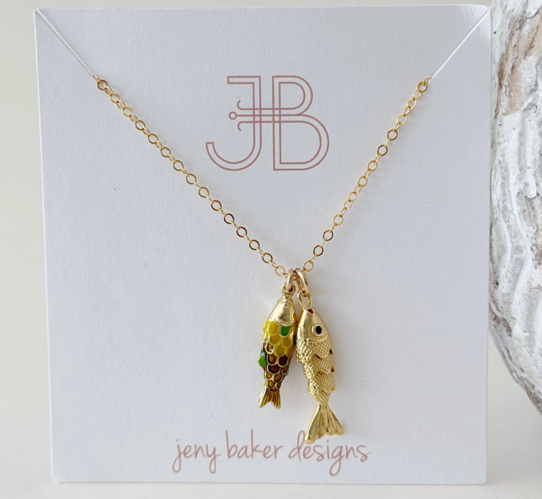 Jeny Baker Fishy Necklace- Neutral