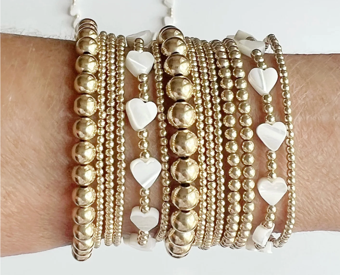 Jeny Baker Pippa Heart Bracelets- White Small Heart
