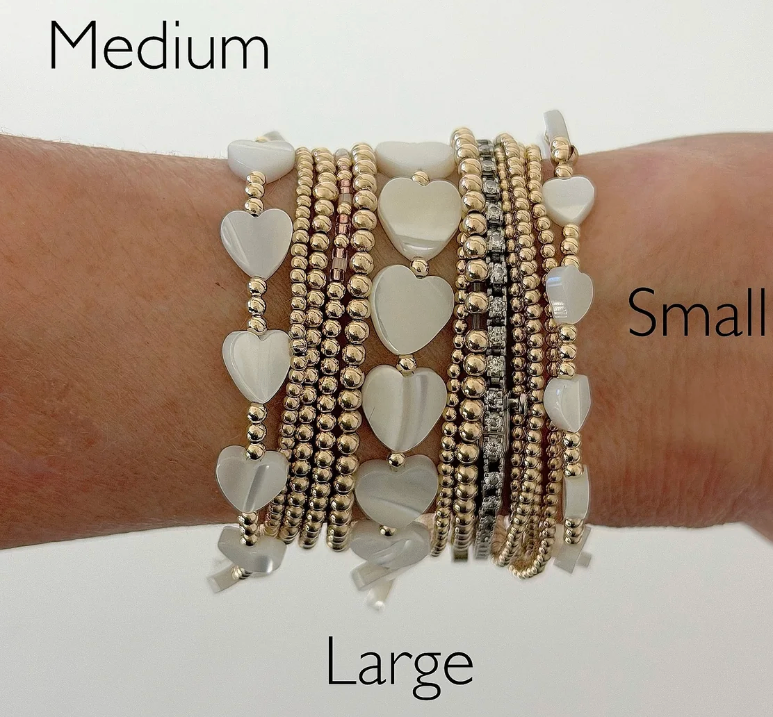 Jeny Baker Pippa Heart Bracelets- White Small Heart