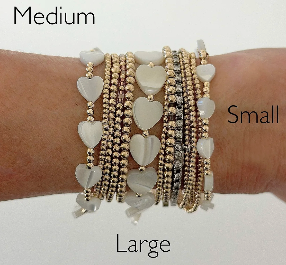 Jeny Baker Pippa Heart Bracelets- White Large Heart