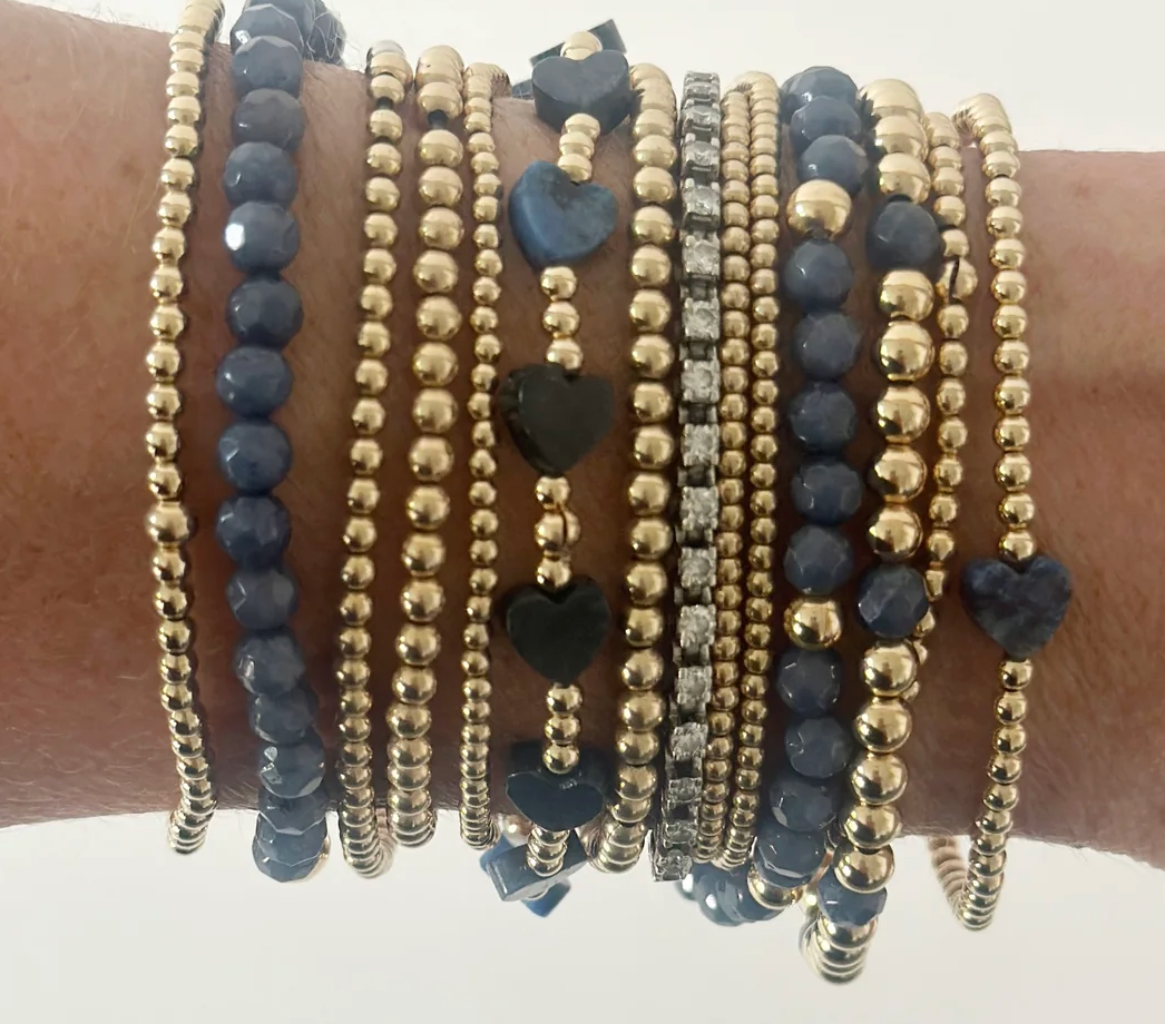 Jeny Baker Pippa Heart Bracelets- Navy