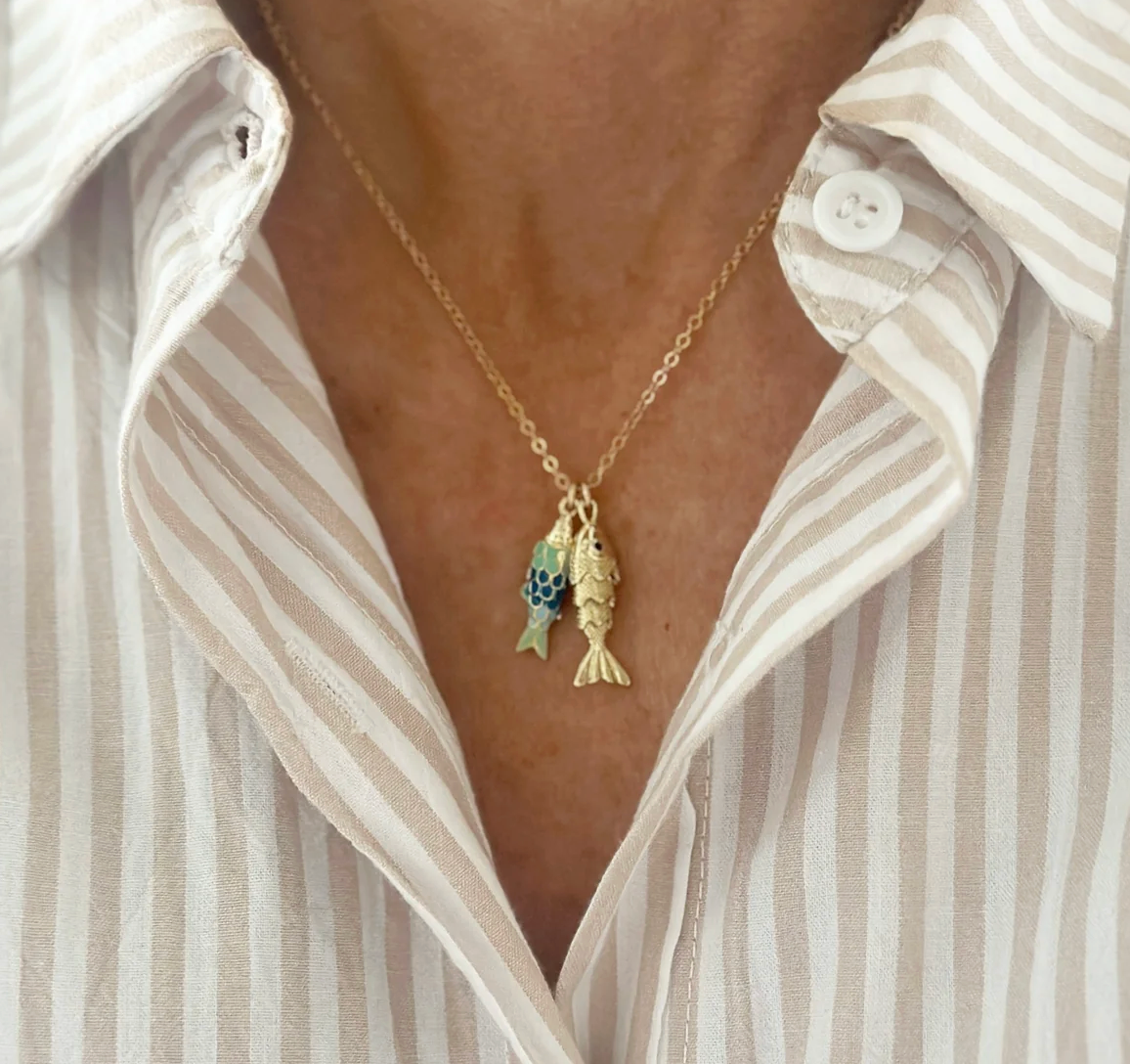 Jeny Baker Fishy Necklace- Blue