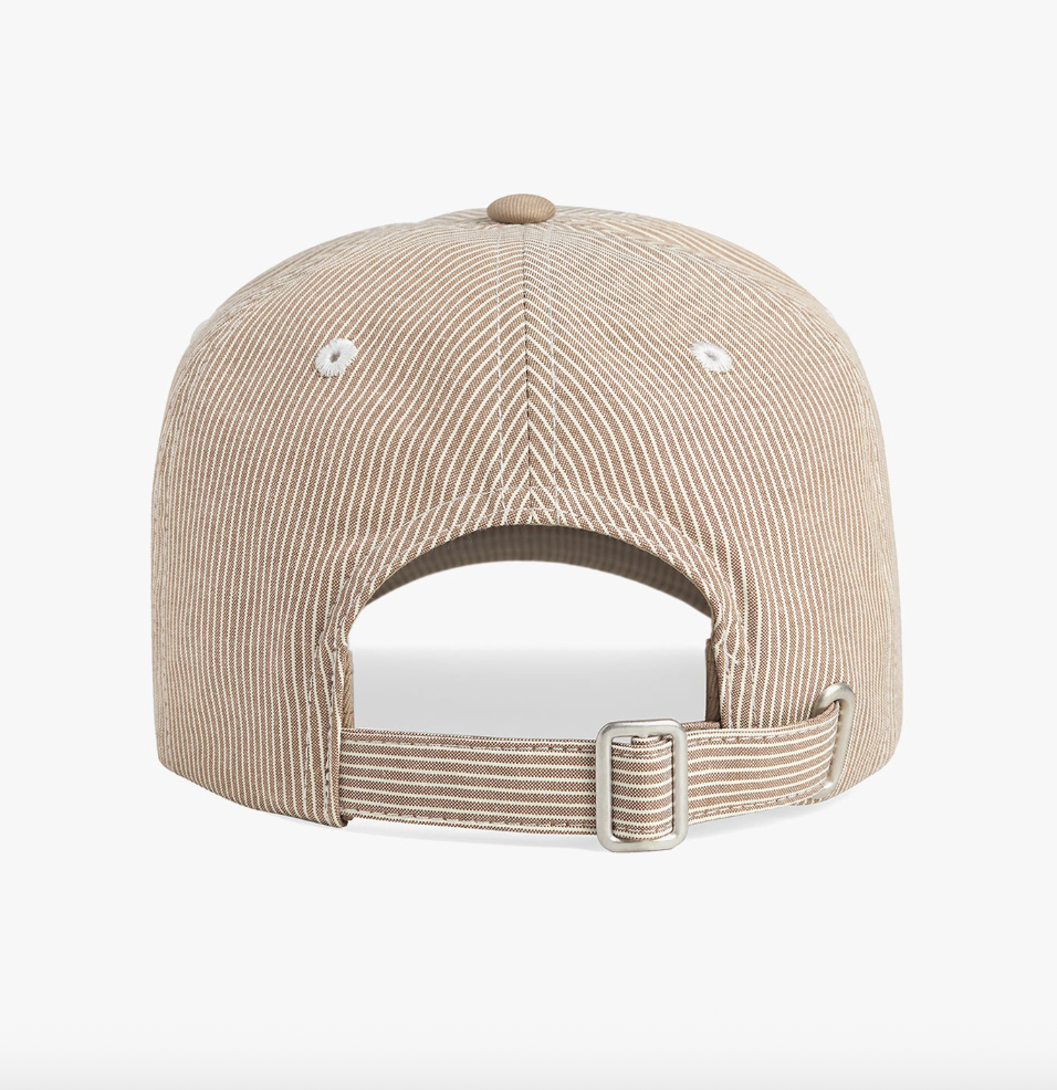 Favorite Daughter The Stripe Logo Baseball Cap- Soft Taupe Stripe