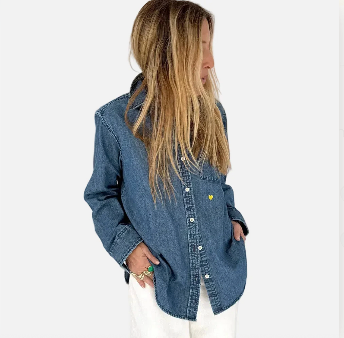 KERRI ROSENTHAL Mia Denim Shirt- True Denim