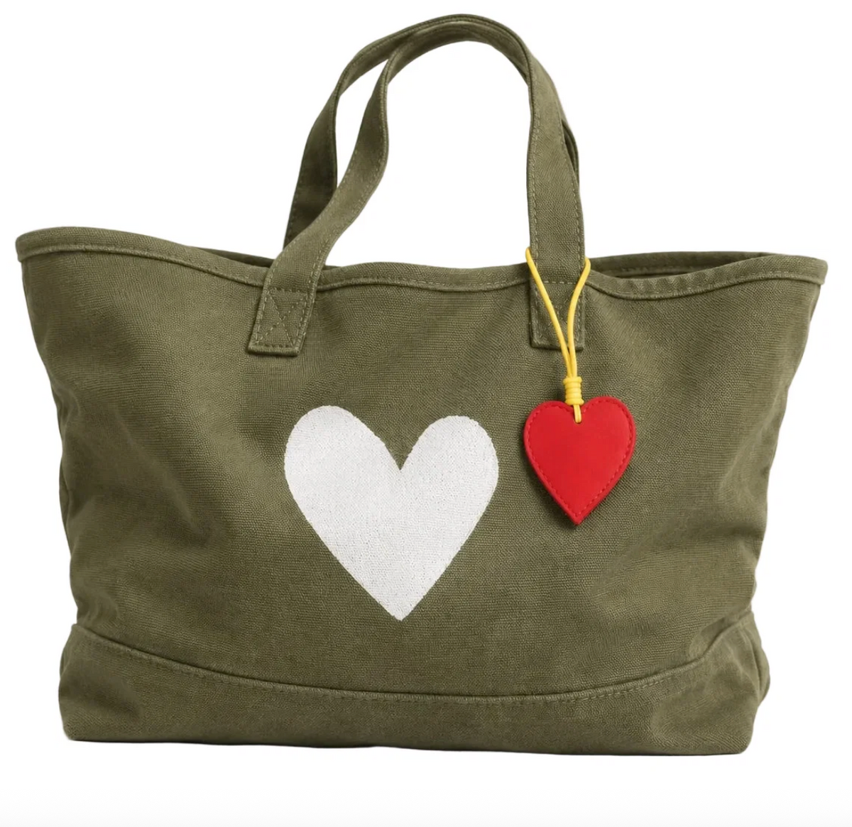 KERRI ROSENTHAL KR Imperfect Heart Tote- Army Green