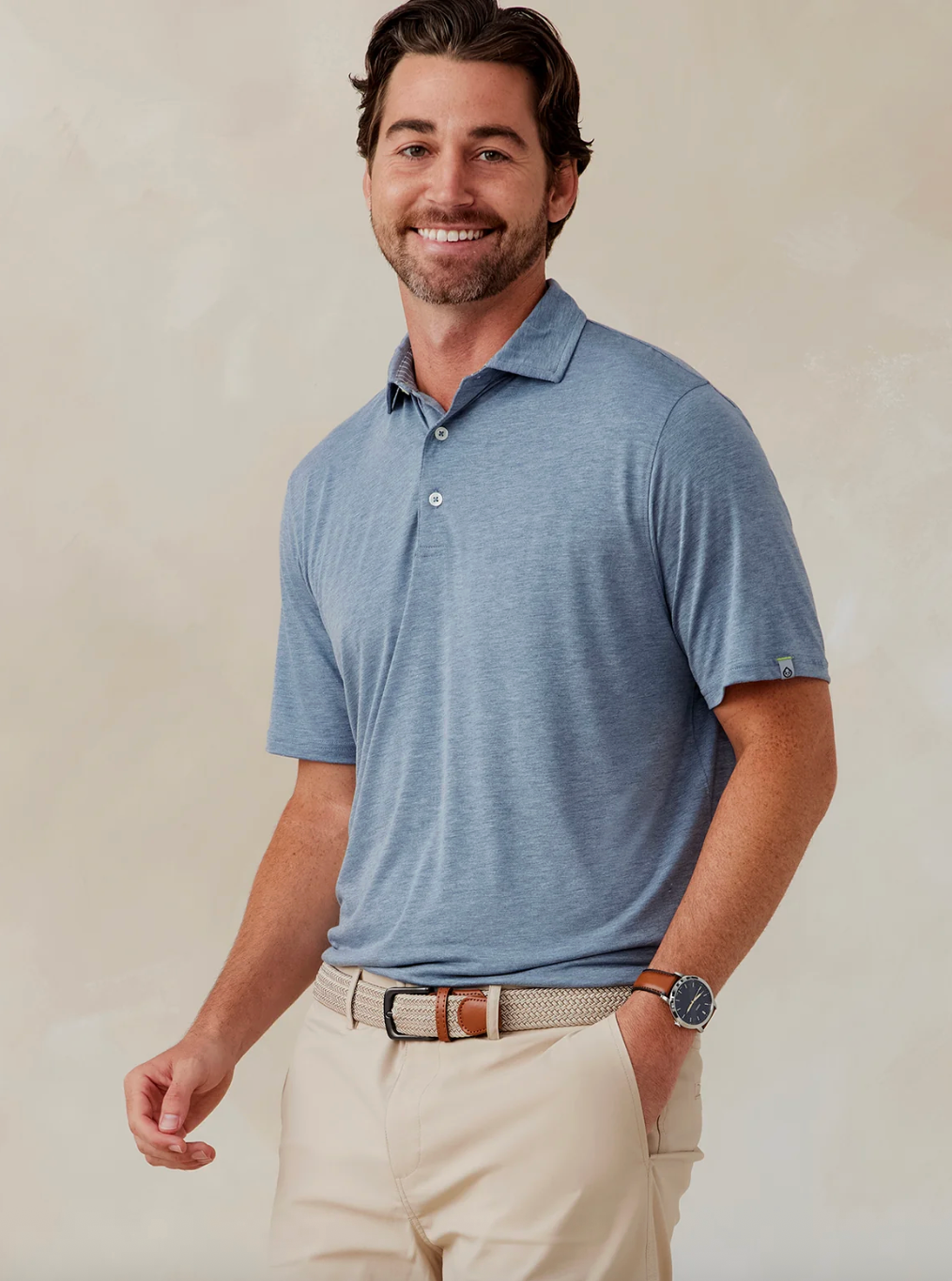 Tasc Cloud Polo - Anchor Heather