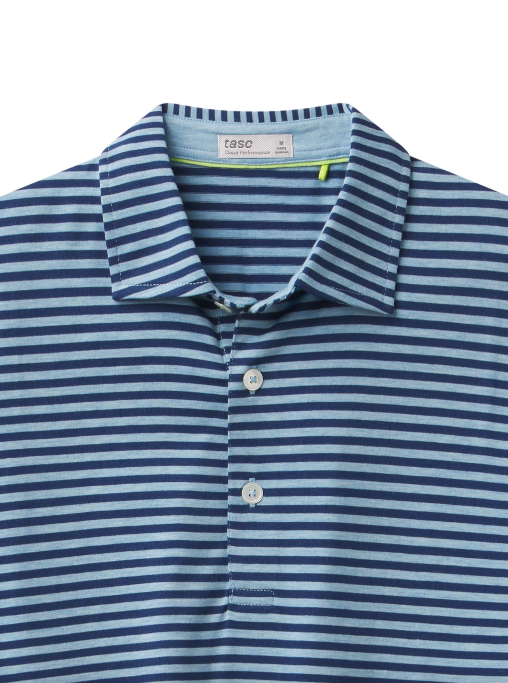 Tasc Cloud Polo Air Stripe- Marine Blue/ Skylight Heather