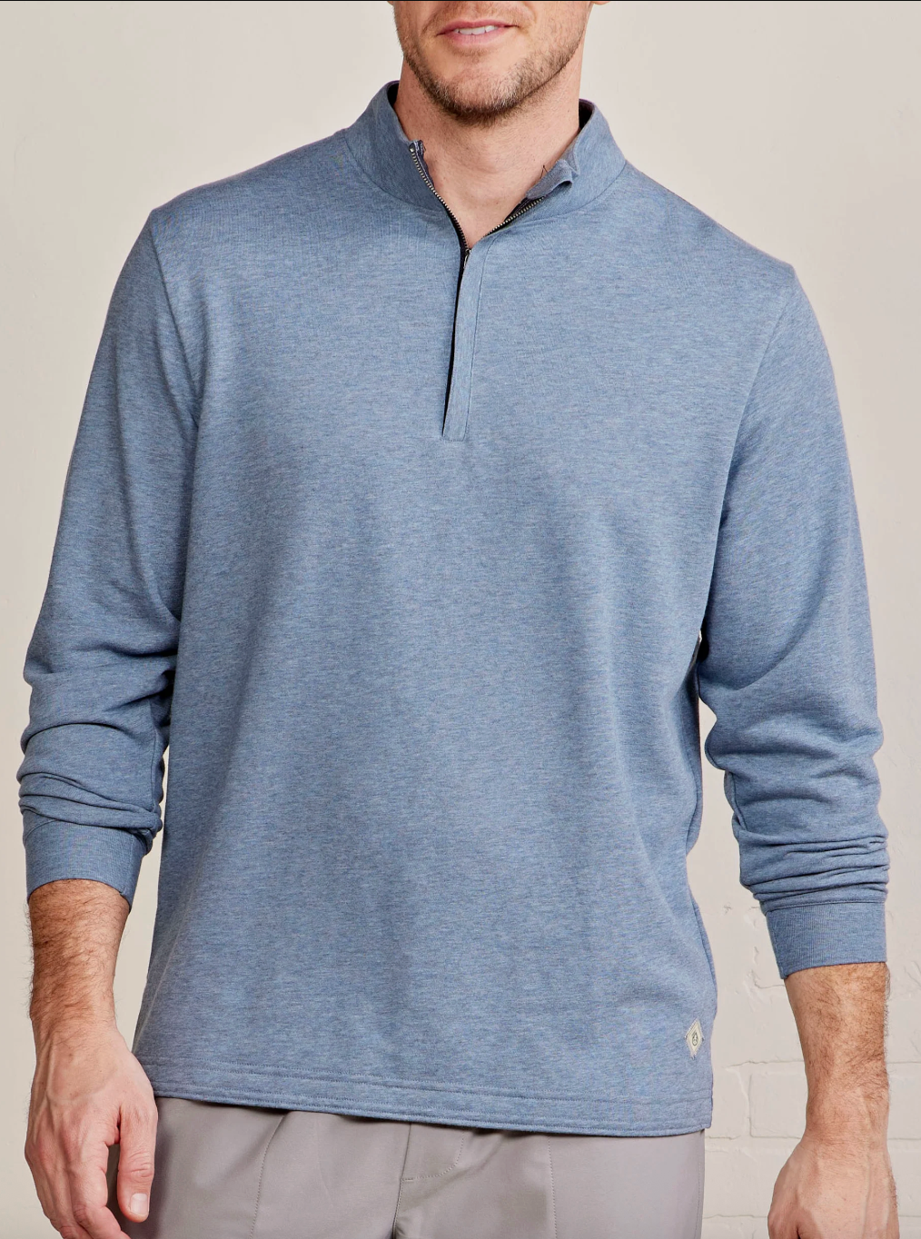 Tasc Cloud Stadium French Terry 1/4 Zip- Anchor Heather