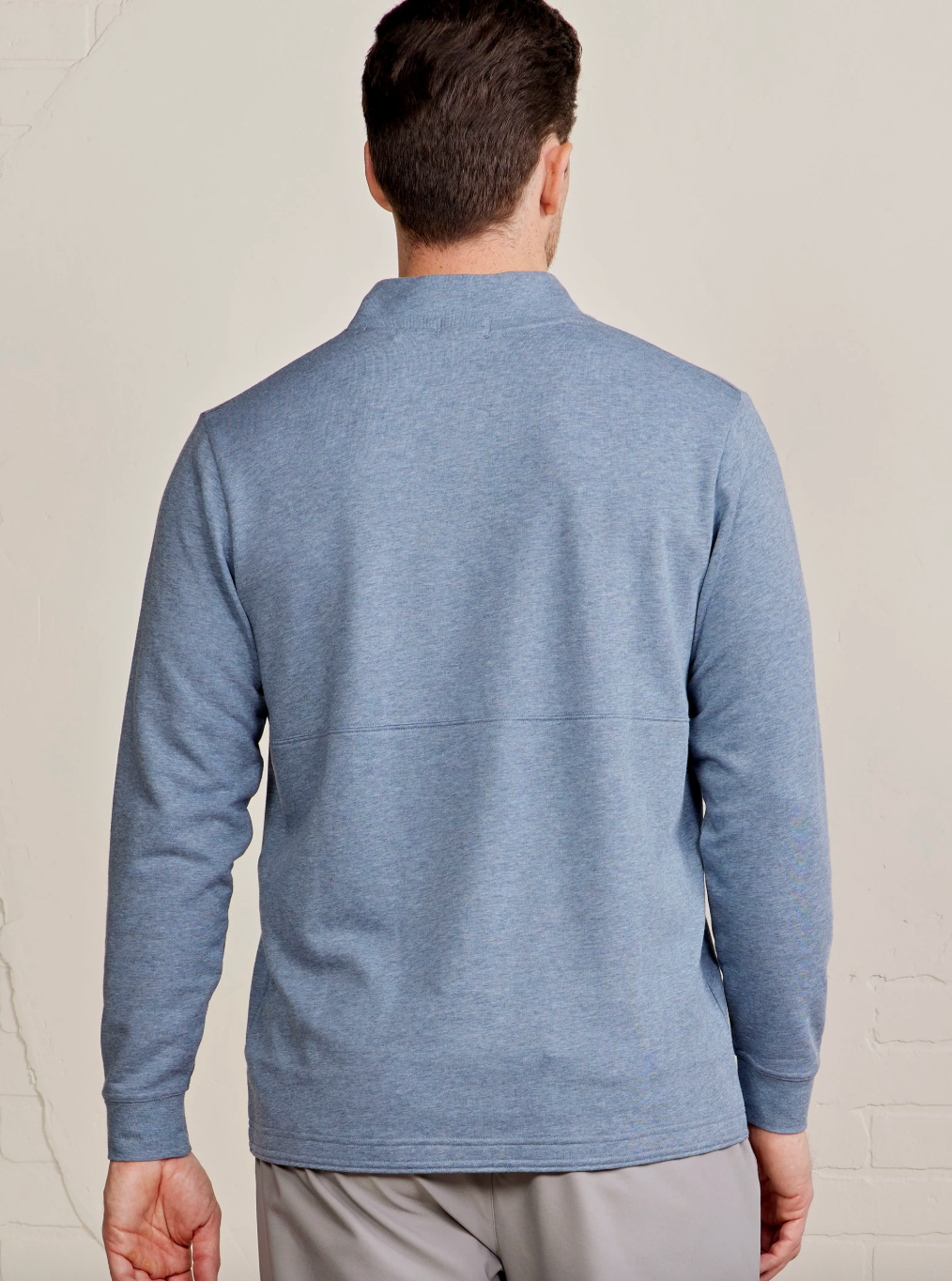 Tasc Cloud Stadium French Terry 1/4 Zip- Anchor Heather