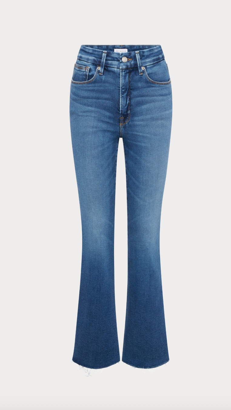 Good American Good Legs Cropped Mini Boot Jeans- Indigo818