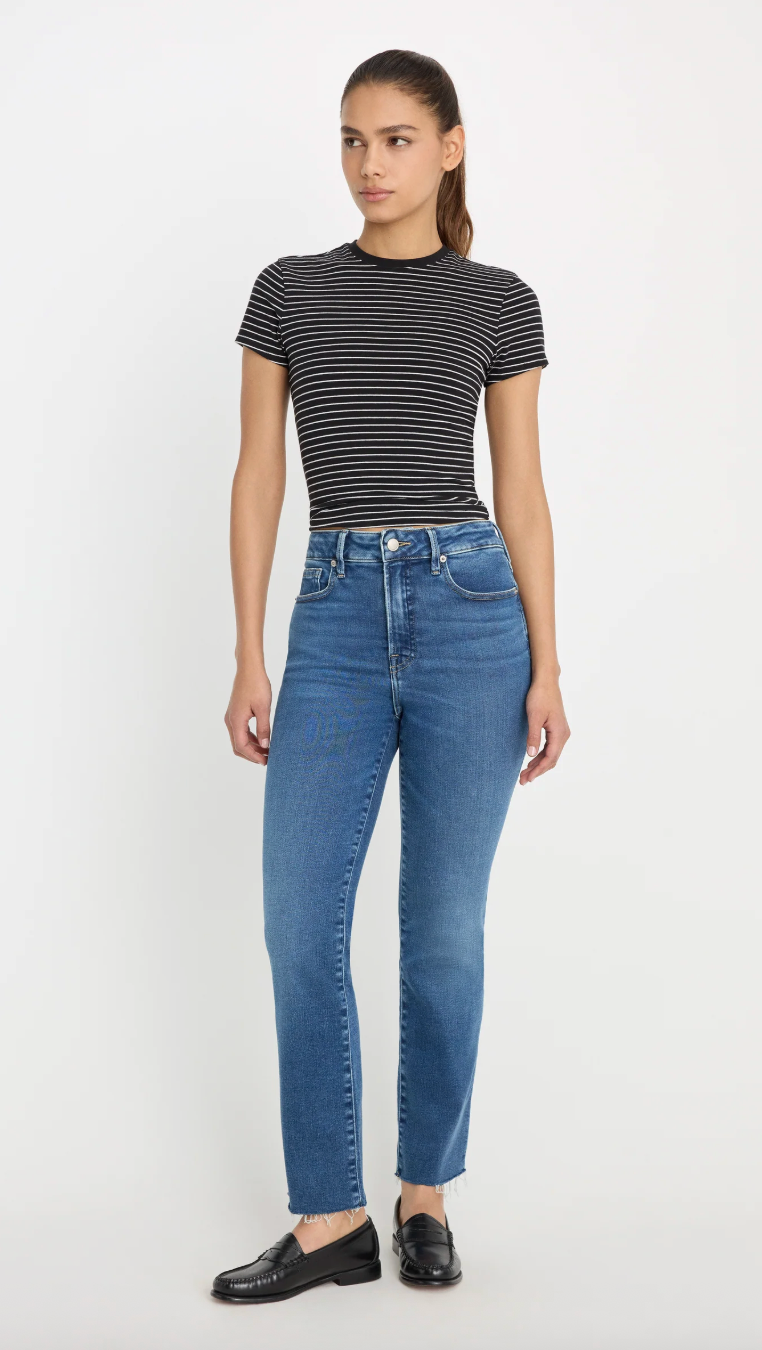 Good American Good Legs Straight Jeans- Indigo818