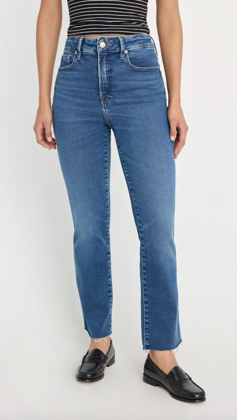 Good American Good Legs Straight Jeans- Indigo818