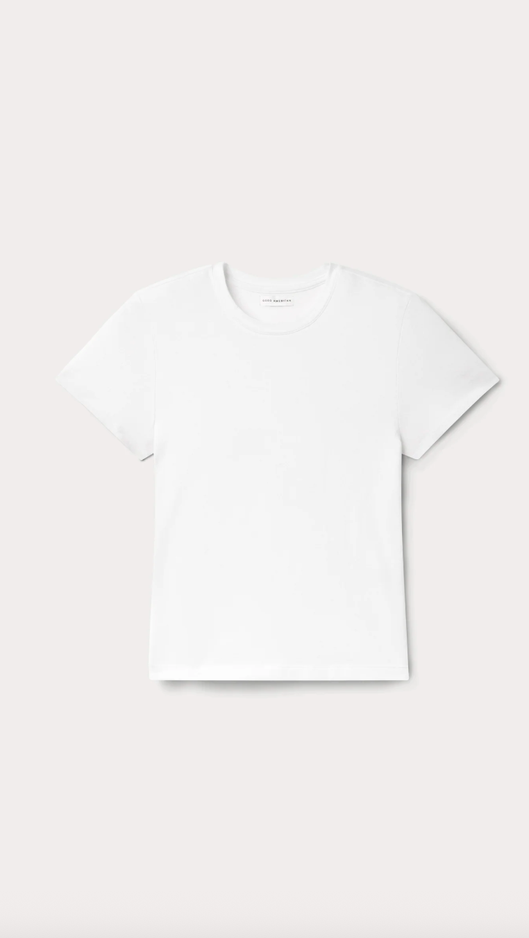 Good American The Baby Tee- White