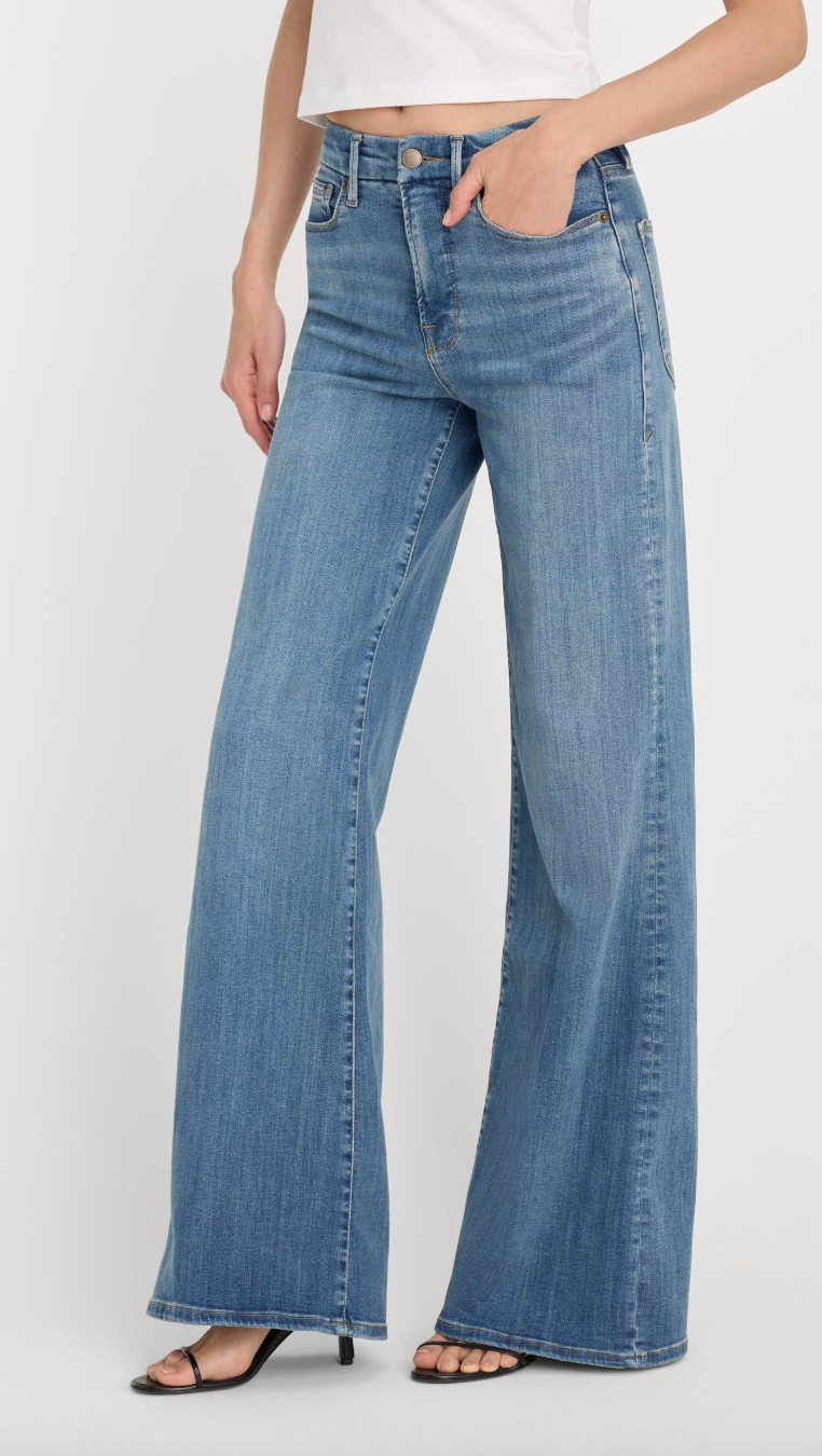 Good American Good Waist Palazzo Jeans- Indigo1154