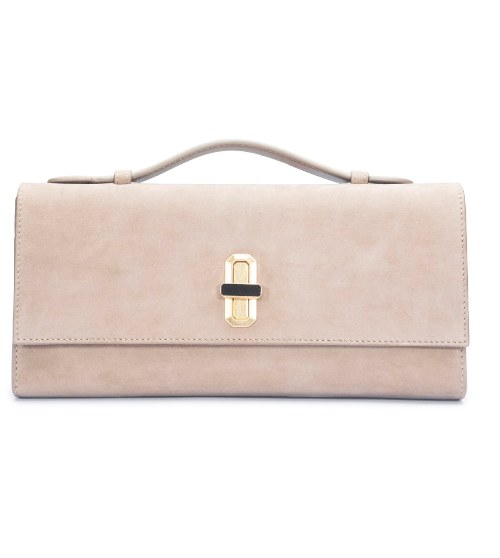 Favorite Daughter The Suede Heirloom Clutch- Taupe