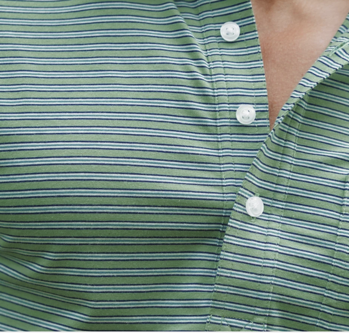 Criquet Performance Players Shirt- Fremont Stripe Green
