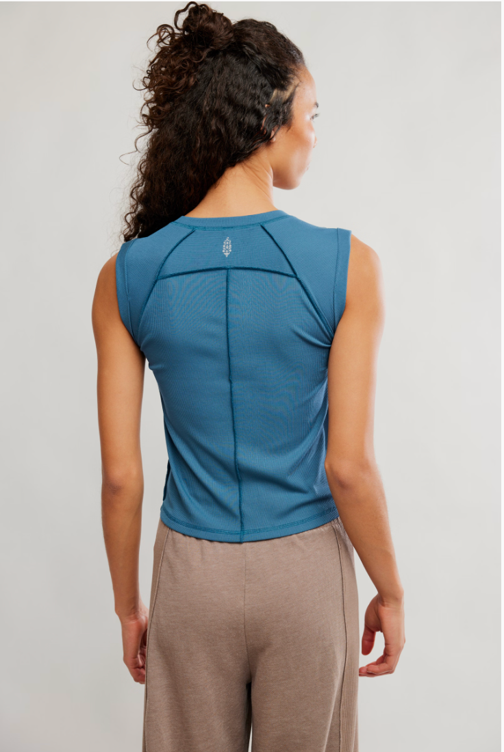 Free People Love My Twist Muscle Tank- Riptide