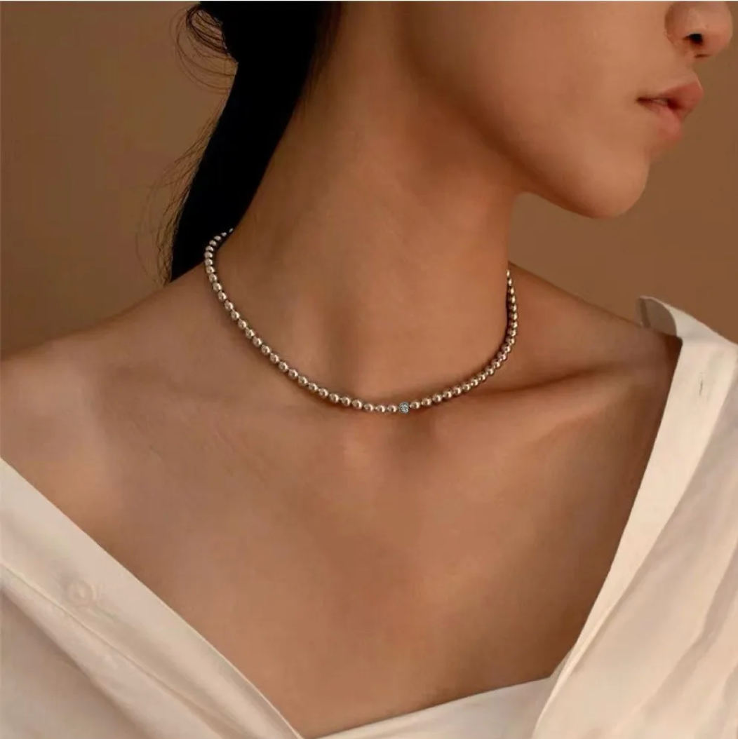Katie Rae Diamond Bead Choker- Gold