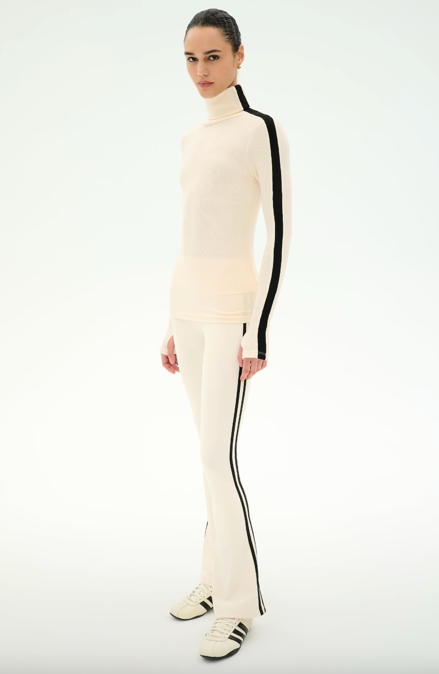 Splits 59 Raquel High Waist Supplex Flare 32" - Creme/ Black