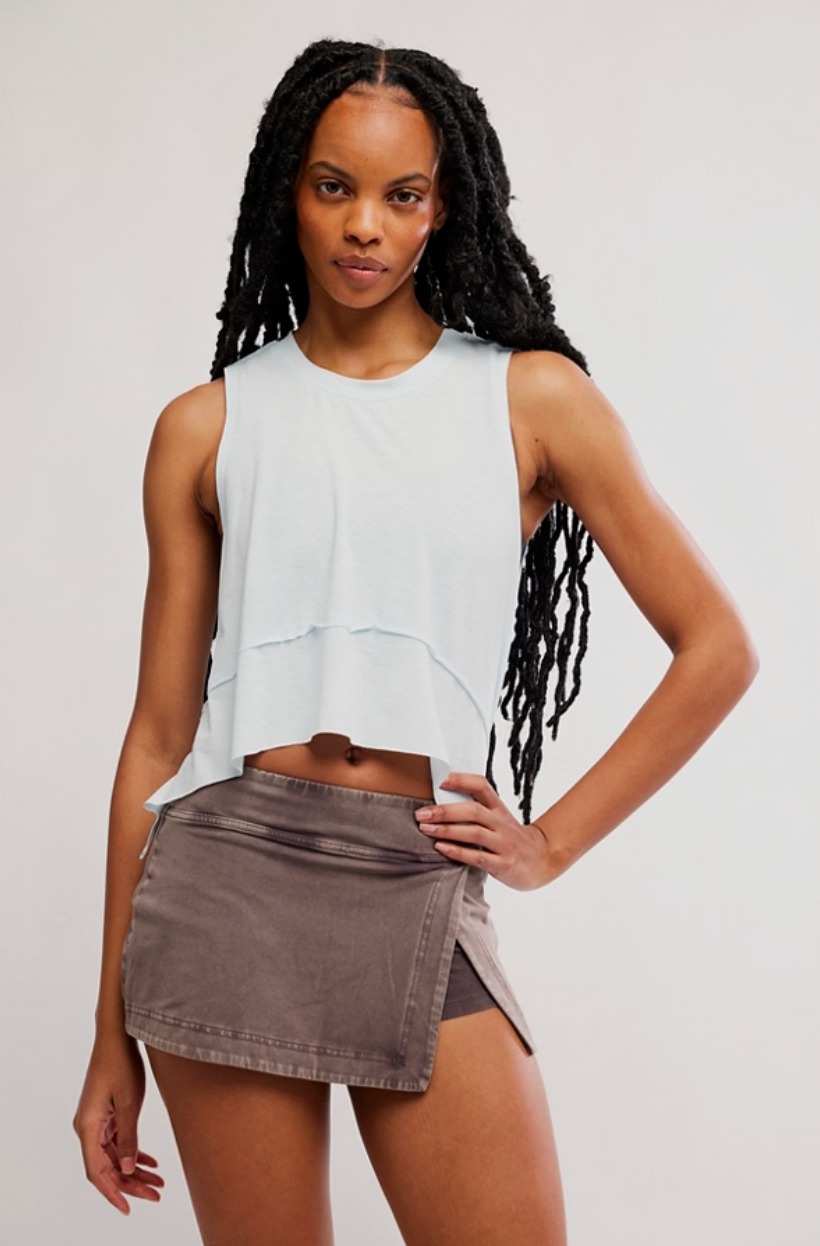 Free People Hot Shot Mini Skort- Chocolate
