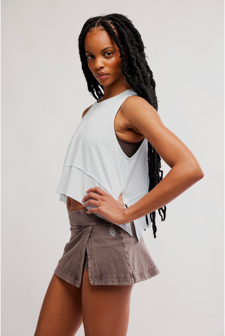 Free People Hot Shot Mini Skort- Chocolate