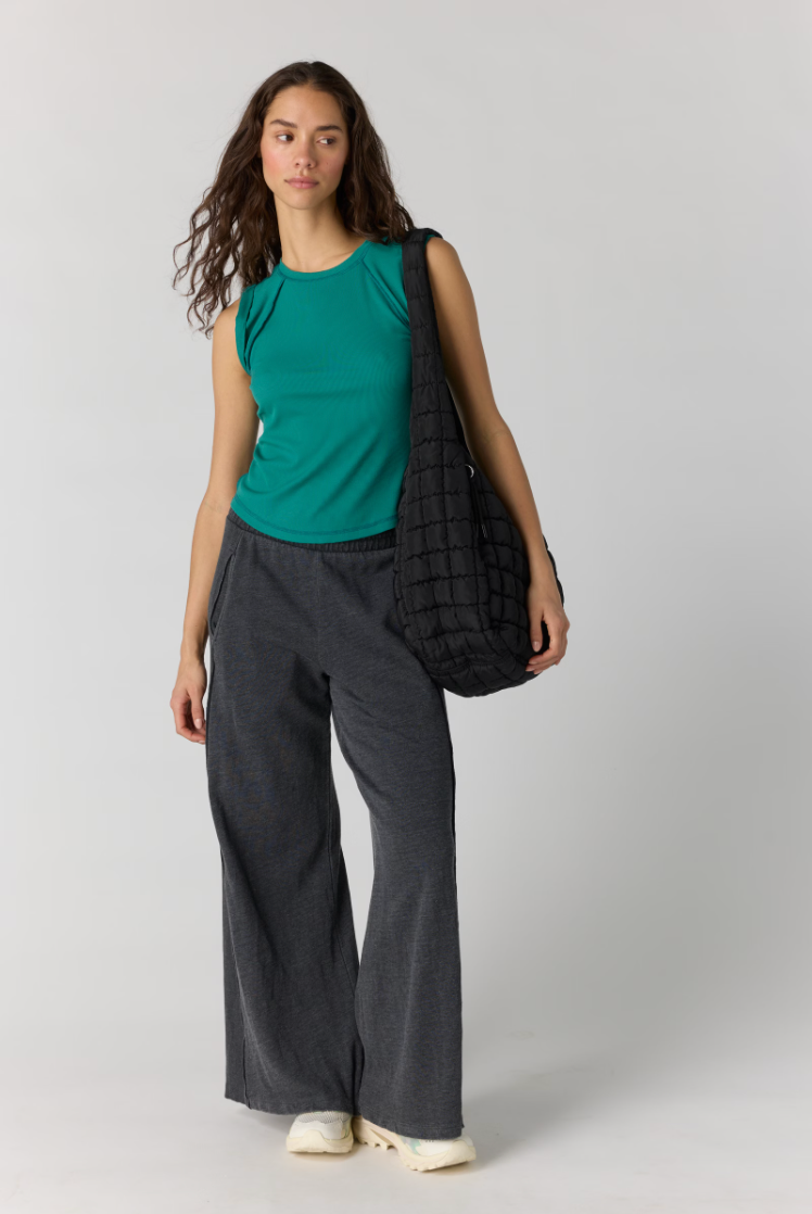 Free People Love My Twist Muscle Tank- Green Frost