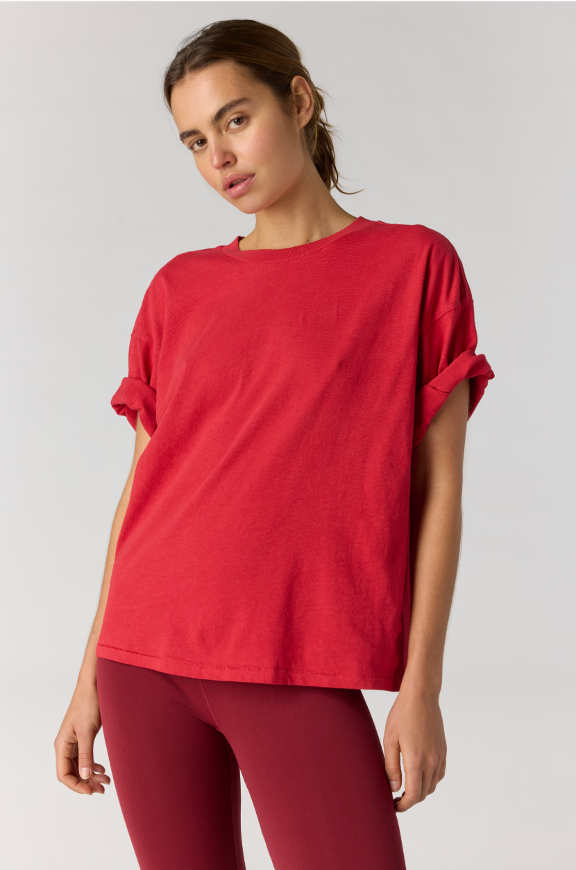 Free People Tackle Tee- Candy Apple