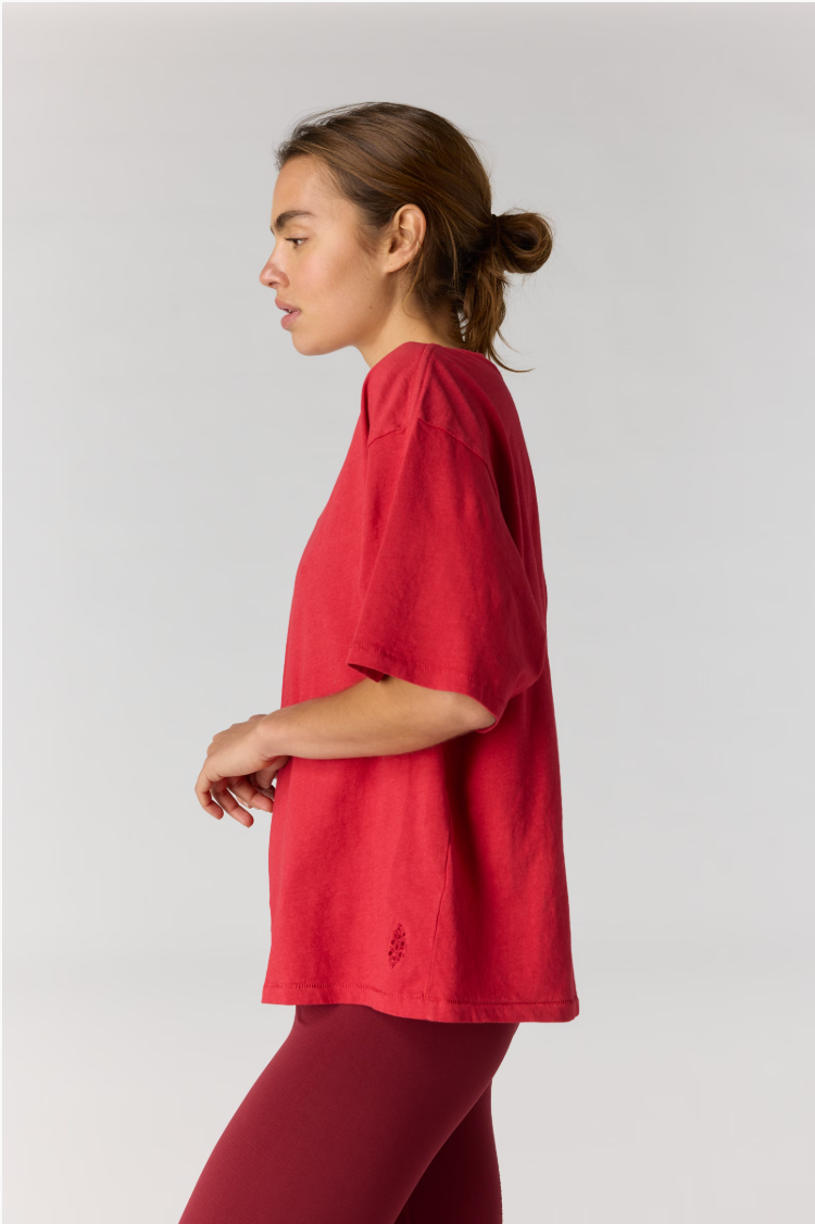 Free People Tackle Tee- Candy Apple