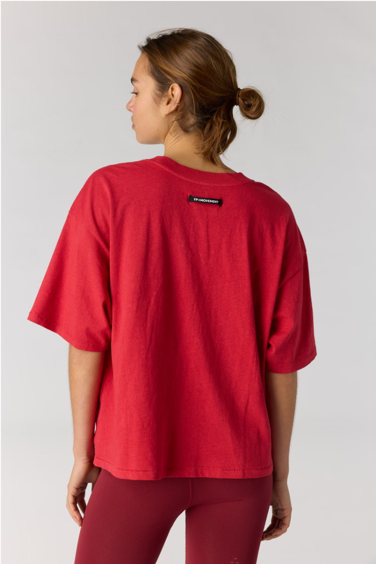 Free People Tackle Tee- Candy Apple
