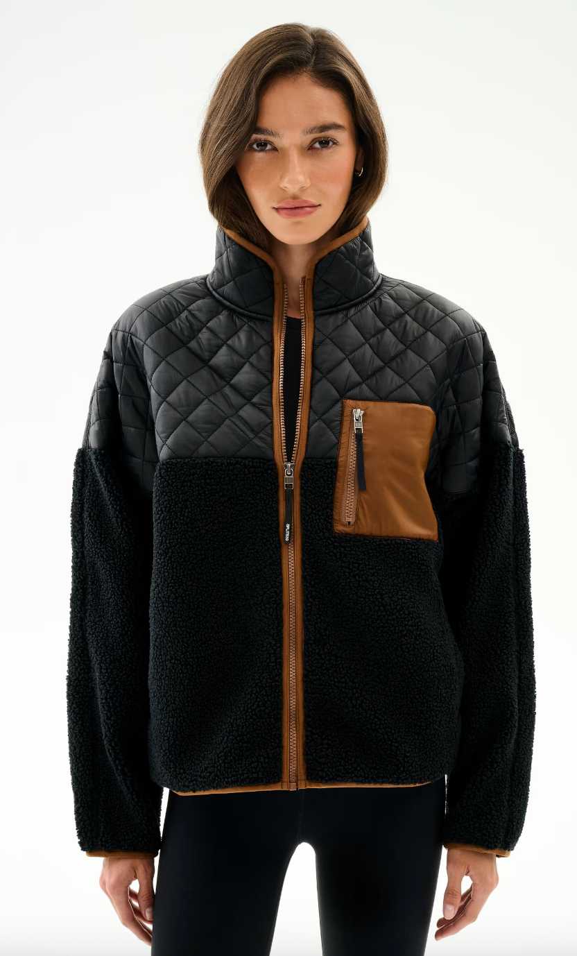 Splits 59 Skylar Sherpa Jacket- Black/ Toffee