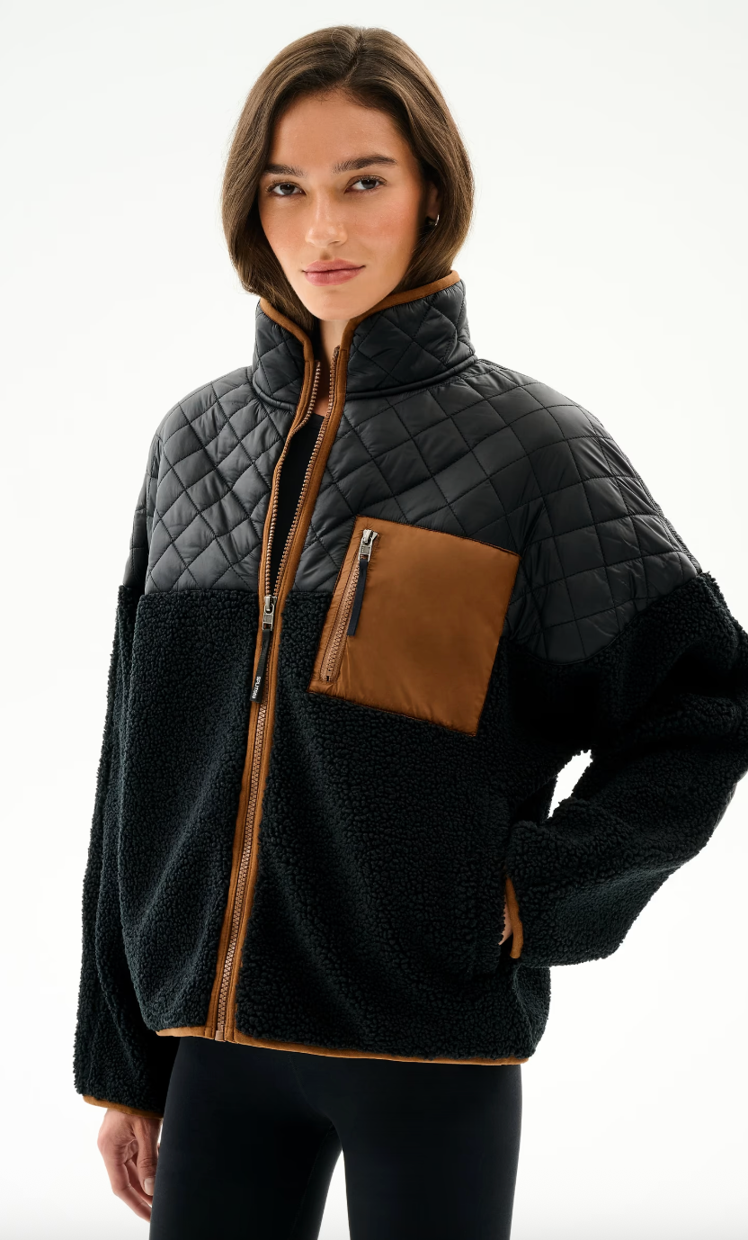 Splits 59 Skylar Sherpa Jacket- Black/ Toffee
