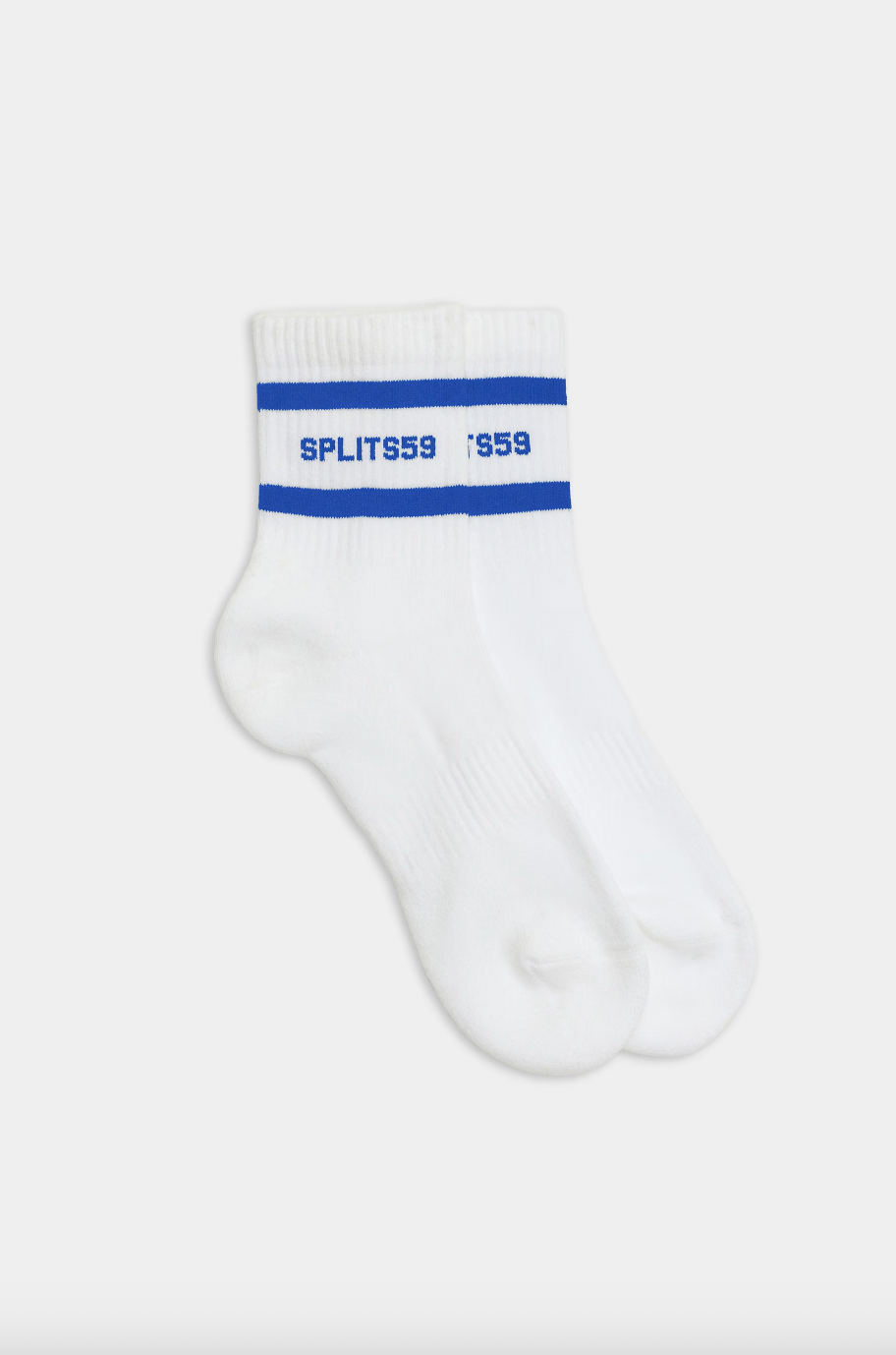 Splits 59 Logo Stripe Quarter Socks- White/ Cobalt