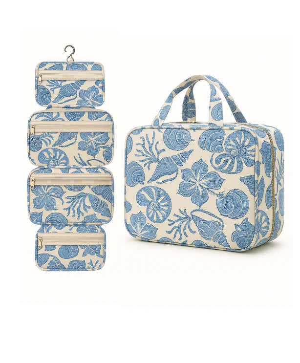 Walker & Wade Hanging Toiletry Bag / Blue Hibiscus