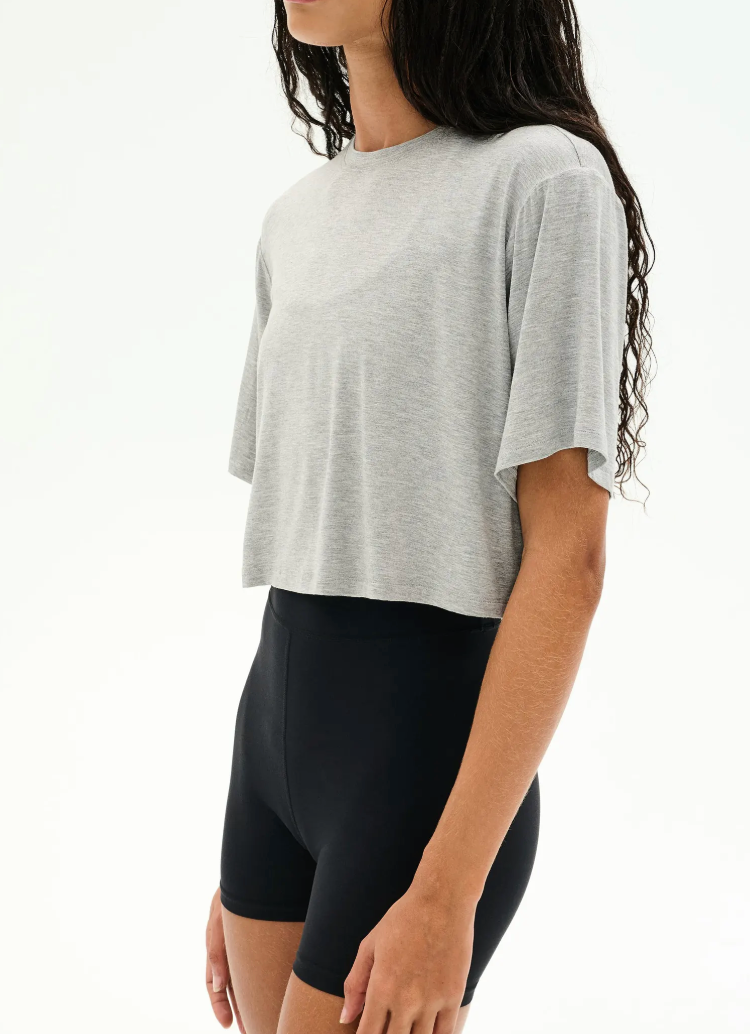 Splits 59 Djuna Oversize Crop Jersey Tee - Heather Grey