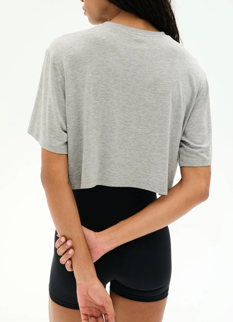 Splits 59 Djuna Oversize Crop Jersey Tee - Heather Grey