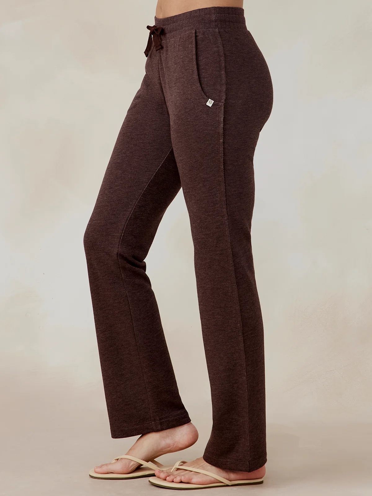 Tasc Stadium French Terry Wide Leg Sweatpant- Mocha Heather
