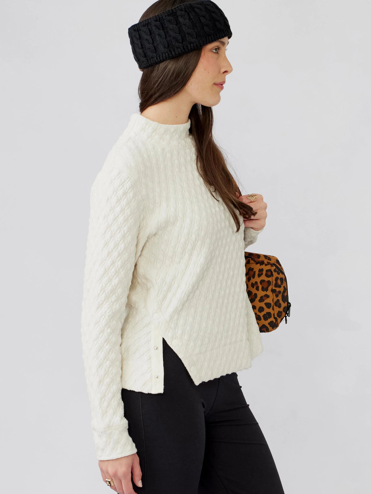 Tasc Berkshires Quilt Pullover- Coconut Heather