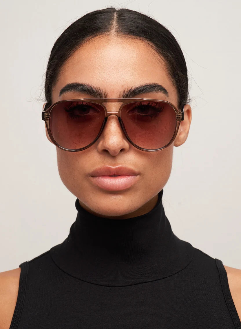 Otra Eyewear Stevie- Transparent Olive/ Brown Fade