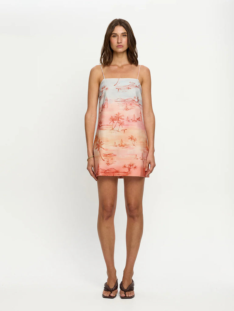 Kivari Sunset Mini Dress - Blue Orange