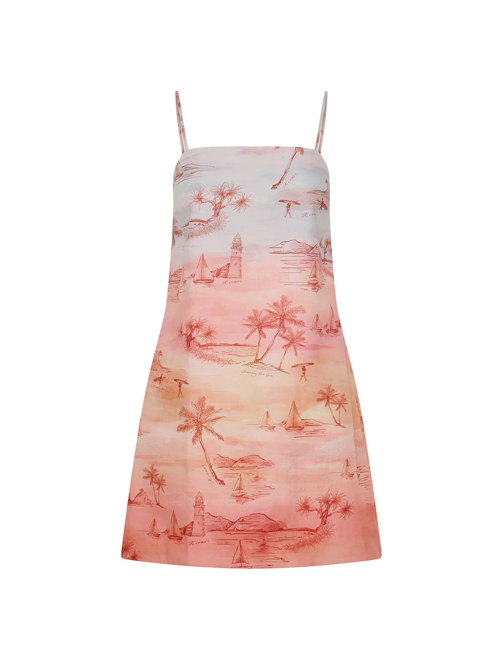 Kivari Sunset Mini Dress - Blue Orange