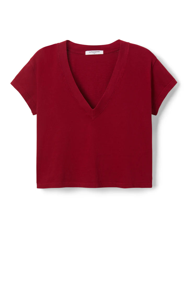 Perfect White Tee Alanis Recycled Cotton V Neck Tee - Maple