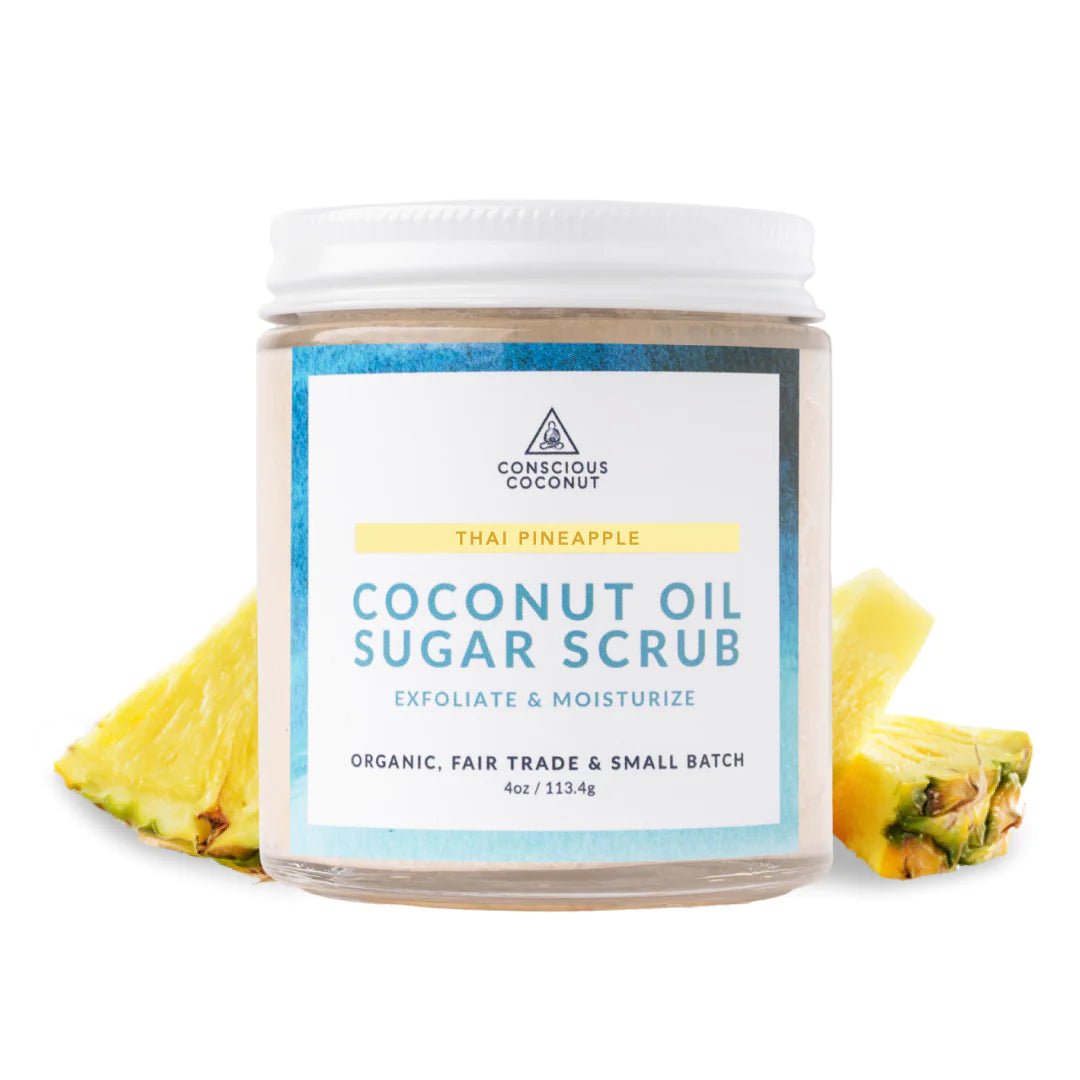 Conscious Coconut Organic Coconut Oil Sugar Scrub - Thai Pineapple