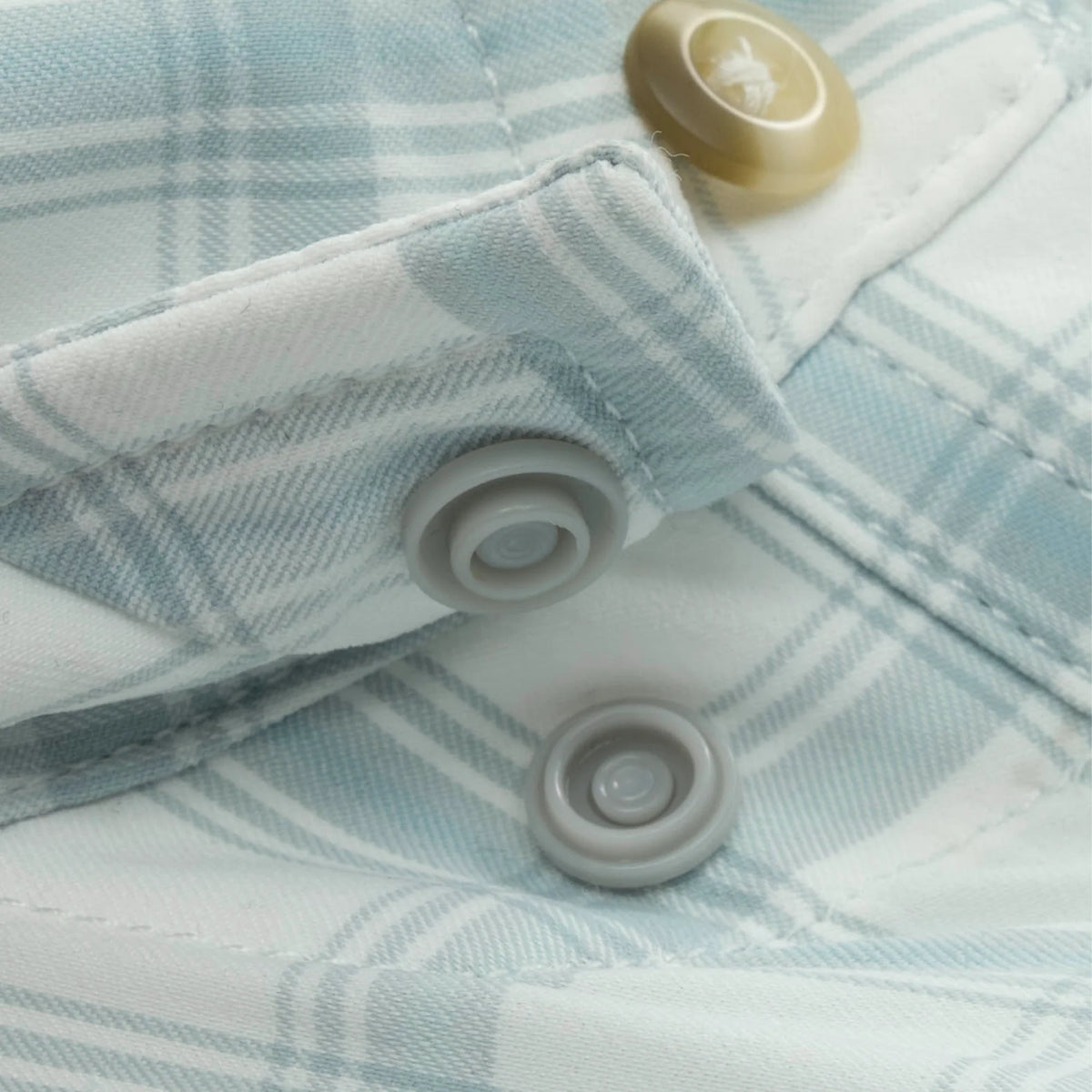 PONCHO Original Short Sleeve Shirt - The 10 Weight- Grey and Dusty Green Plaid