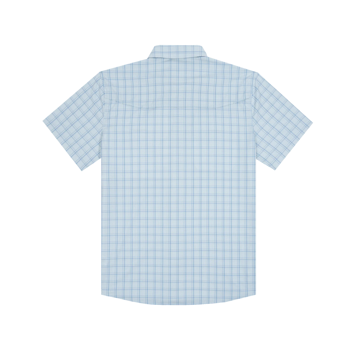 PONCHO Original Short Sleeve Shirt - The Charlotte Harbor-  Ocean Blue Check Plaid