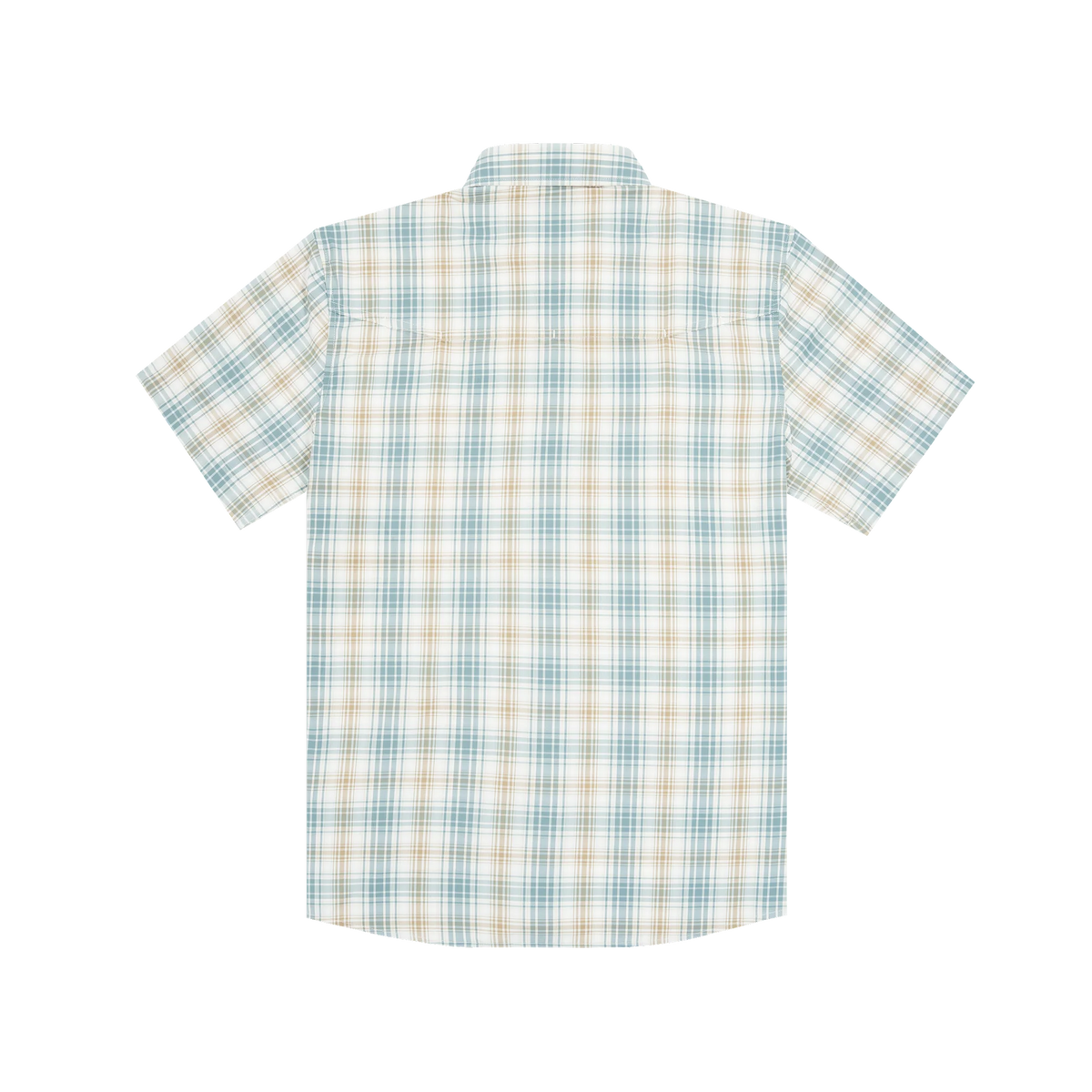 PONCHO Original Short Sleeve Shirt - The Double Haul:  Brown and Green Plaid