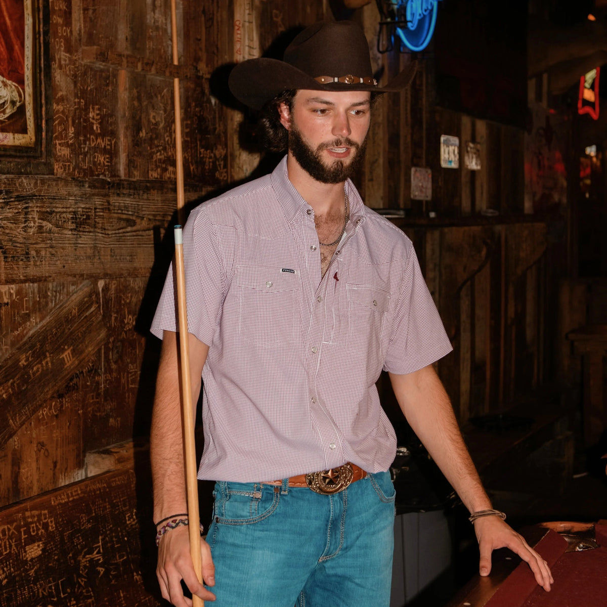 PONCHO Western Short Sleeve Shirt - The Howdy