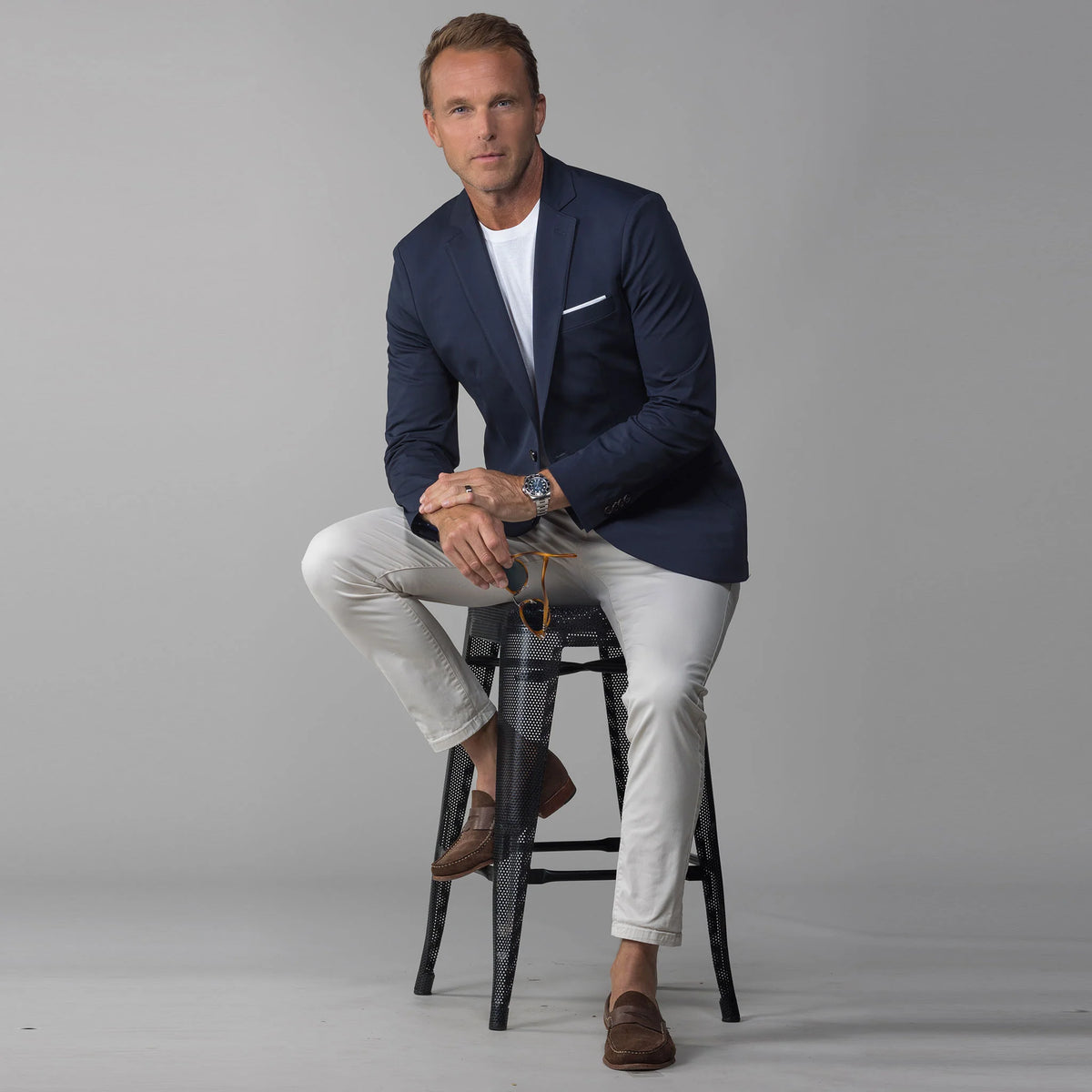 Collars & Co. Maverick Performance Blazer- Navy