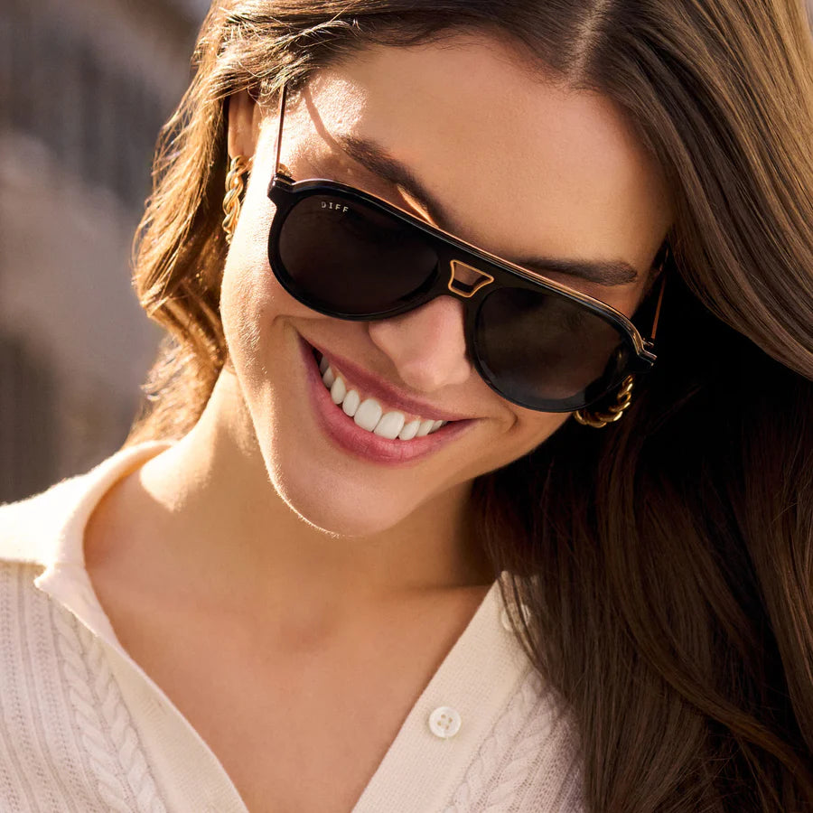 DIFF Eyewear Tosca iii Polarized Sunglasses - Black + Grey